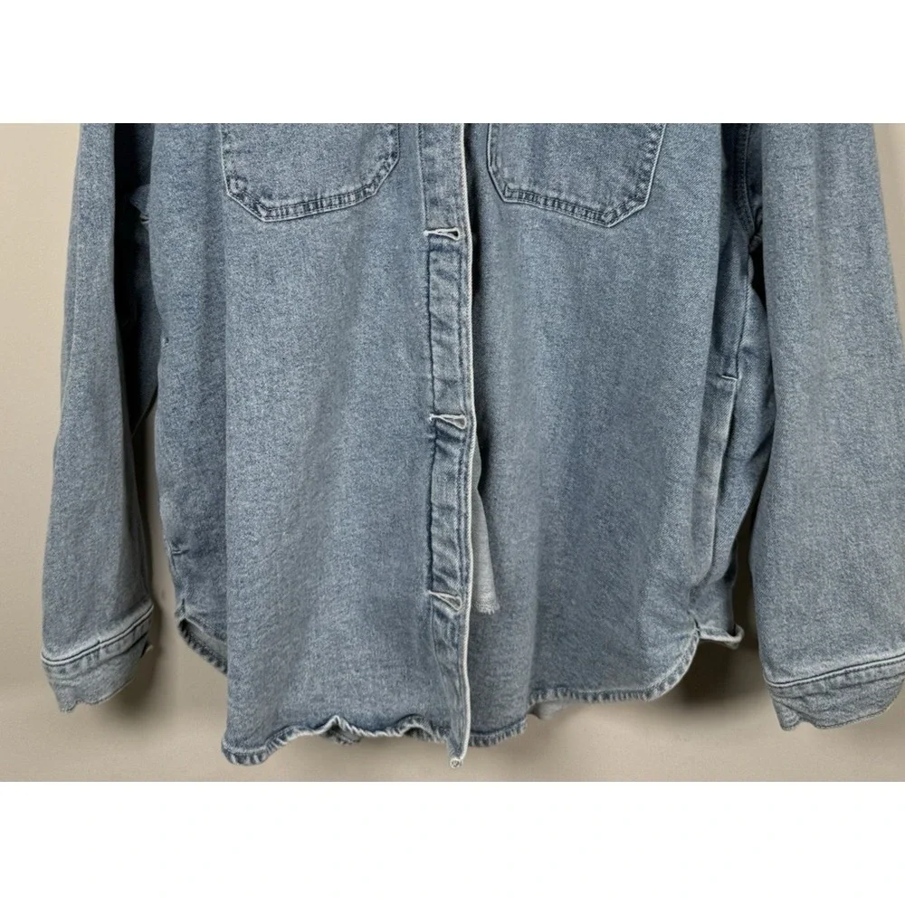 Abercrombie & Fitch Oversized Denim Shirt Jacket Shacket Light Wash Extra Large - Picture 3 of 9